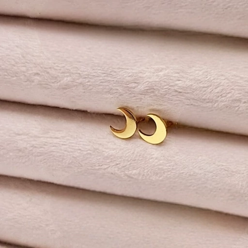 گوشواره میخی ماه استیل